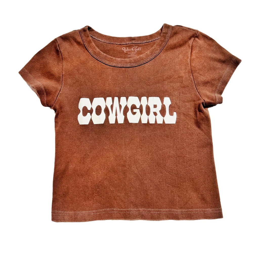 Brandy Melville Brown Cowgirl Ashlyn crop top - Picture 1 of 4